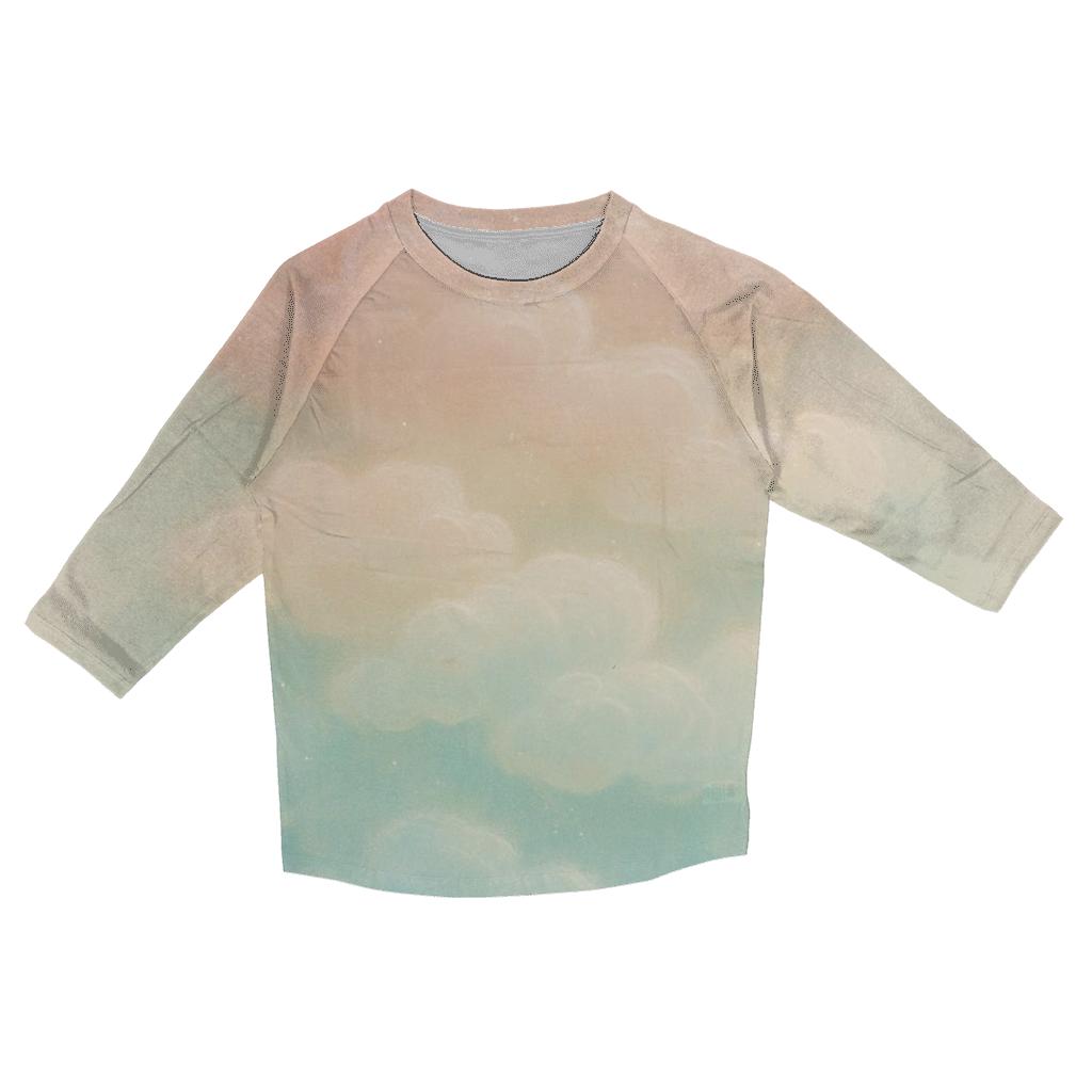 Pastel Cloud Cascade designer 3/4 sleeve blouses