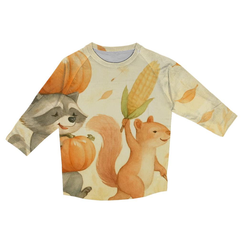 Harvest Parade Of Friendly Critters fashion 3/4 sleeve shirts