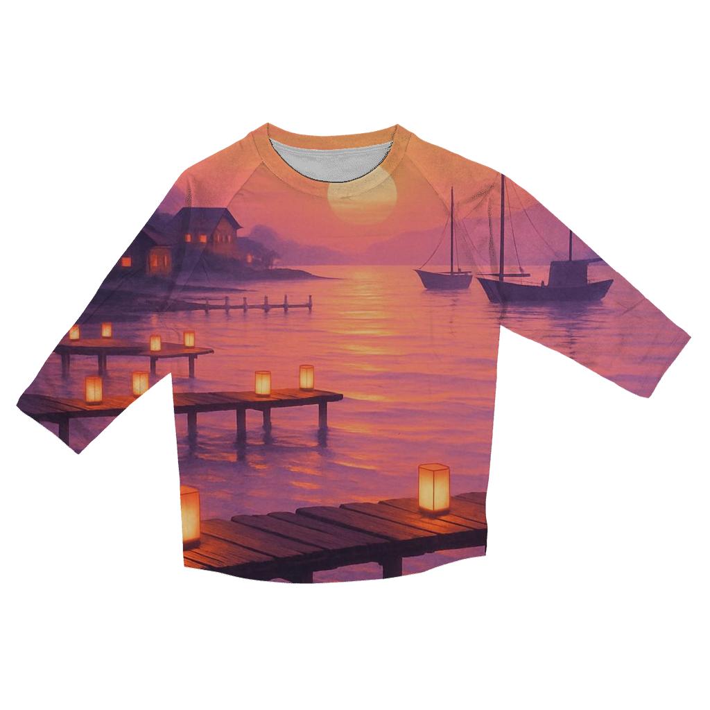 Lantern Shore At Falling Sun custom 3/4 sleeve shirts