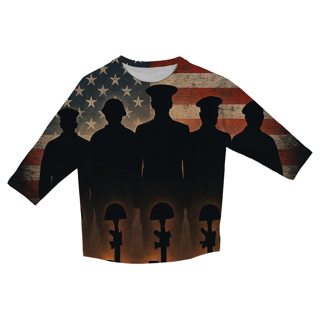 Honor Line Silent Salute fashion 3/4 sleeve shirts