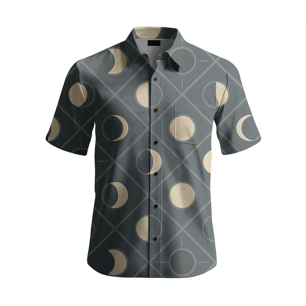 Lunar Phase Trellis Grid branded embroidered shirts