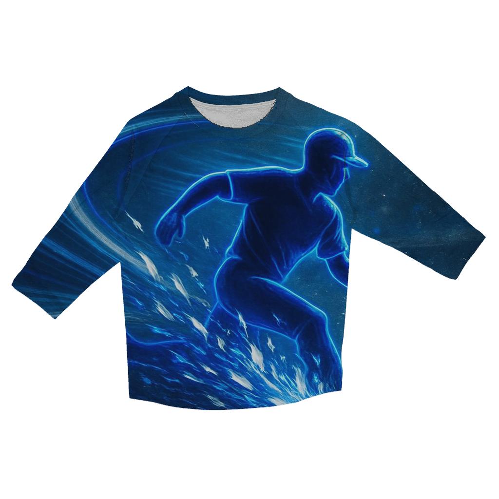 Feather Storm On The Blue Jays Basepaths casual three quarter sleeve shirts