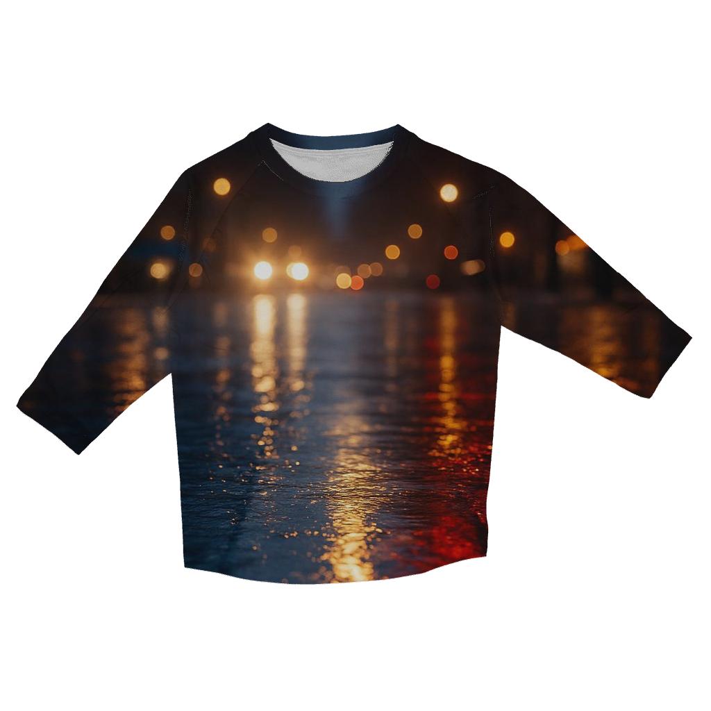 French Flag Rainy Paris Reflection casual three quarter sleeve shirts