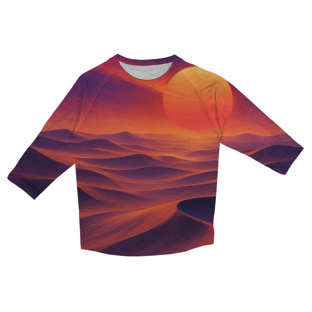 Crimson Dunes And Falling Star Sun designer 3/4 sleeve blouses
