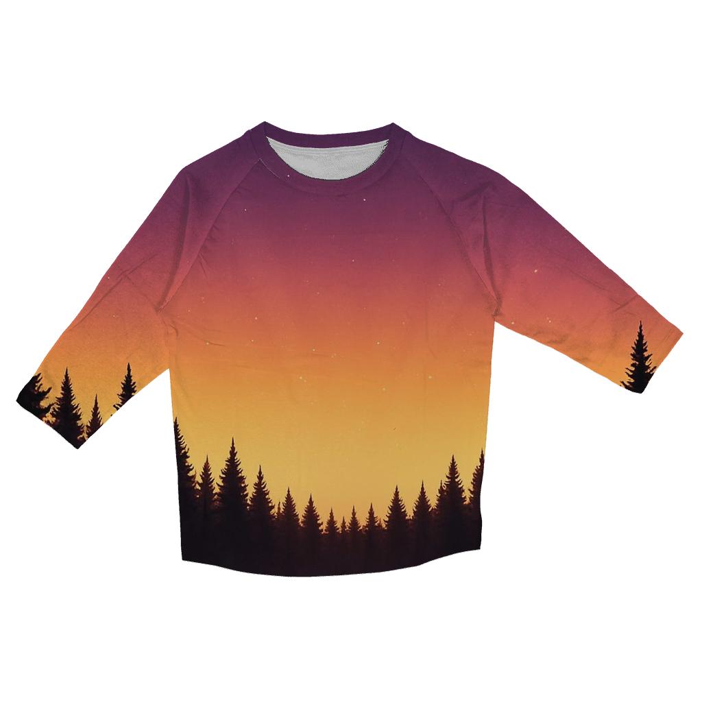 Forest Skyline Ember Veil stylish quarter sleeve tops