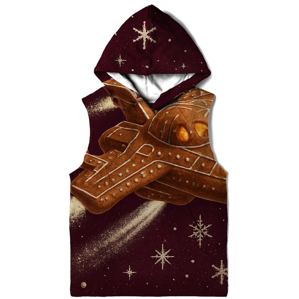 Gingerbread Starship Christmas Voyage designer hoodies
