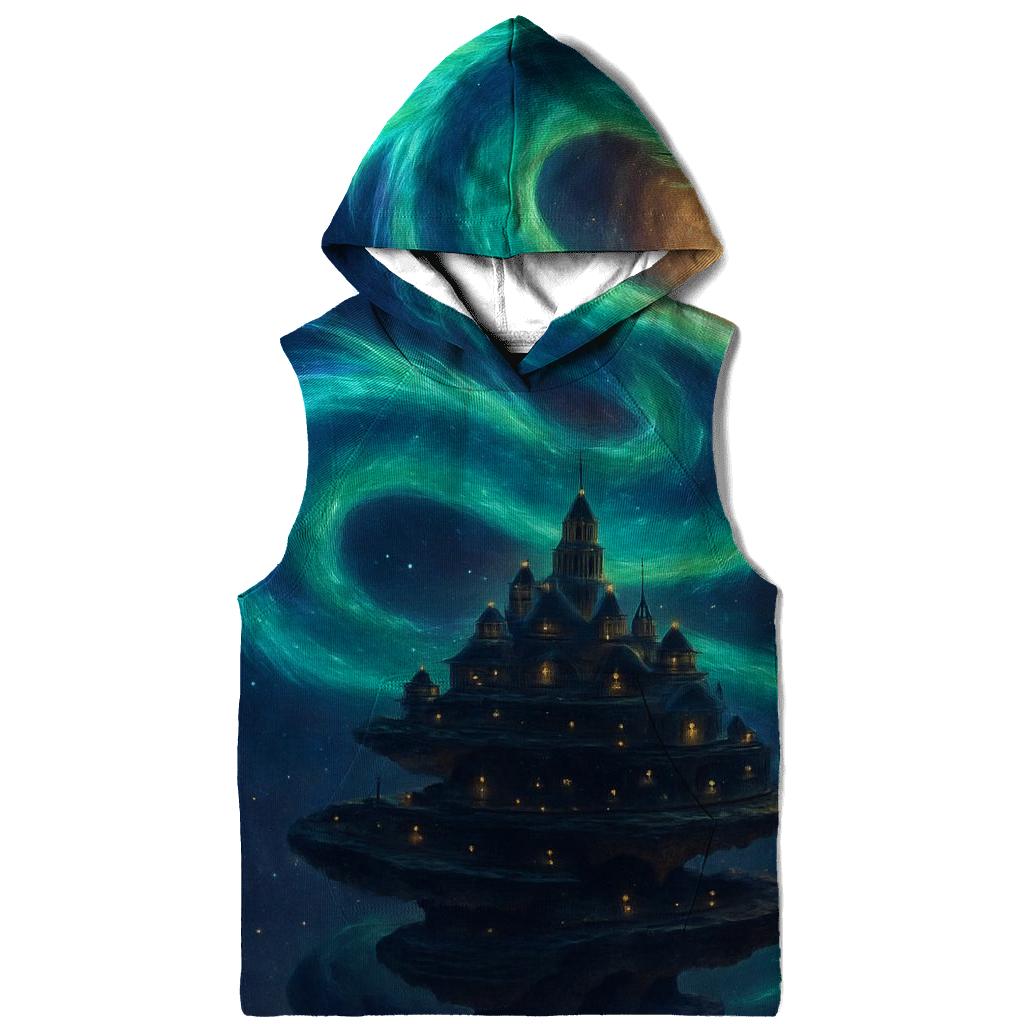 Aurora Dragon Over Spiral City heavyweight hoodies