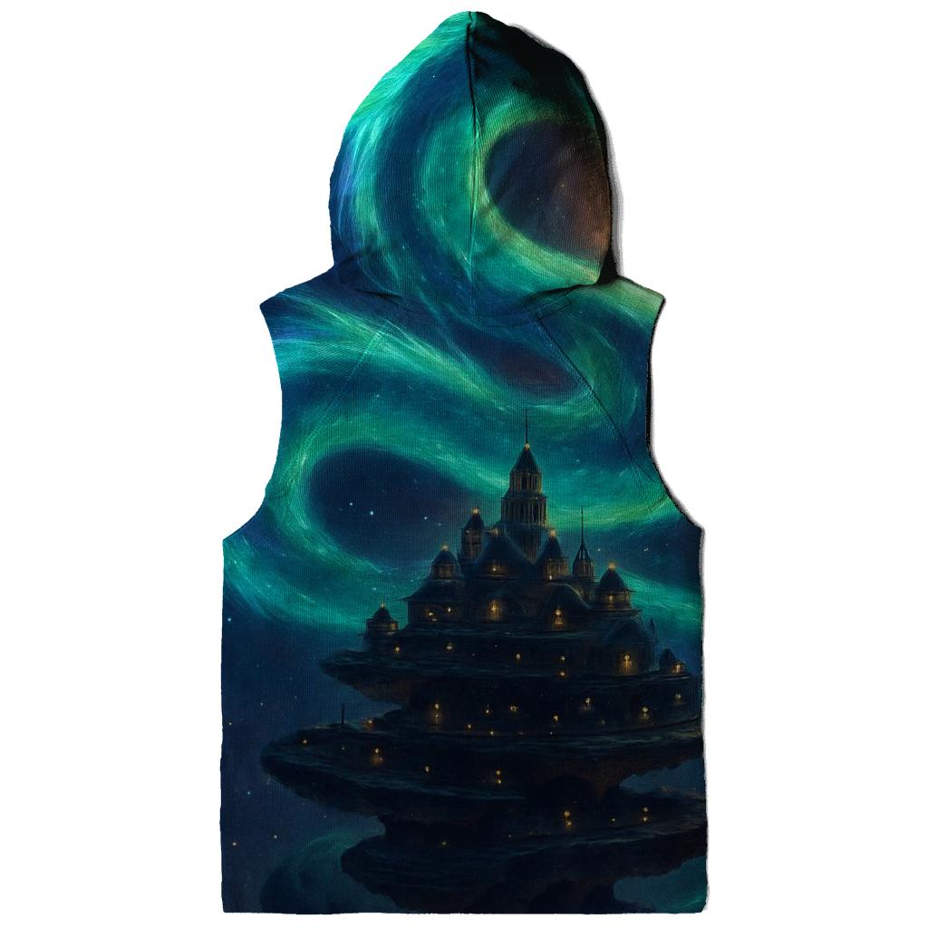 Aurora Dragon Over Spiral City heavyweight hoodies