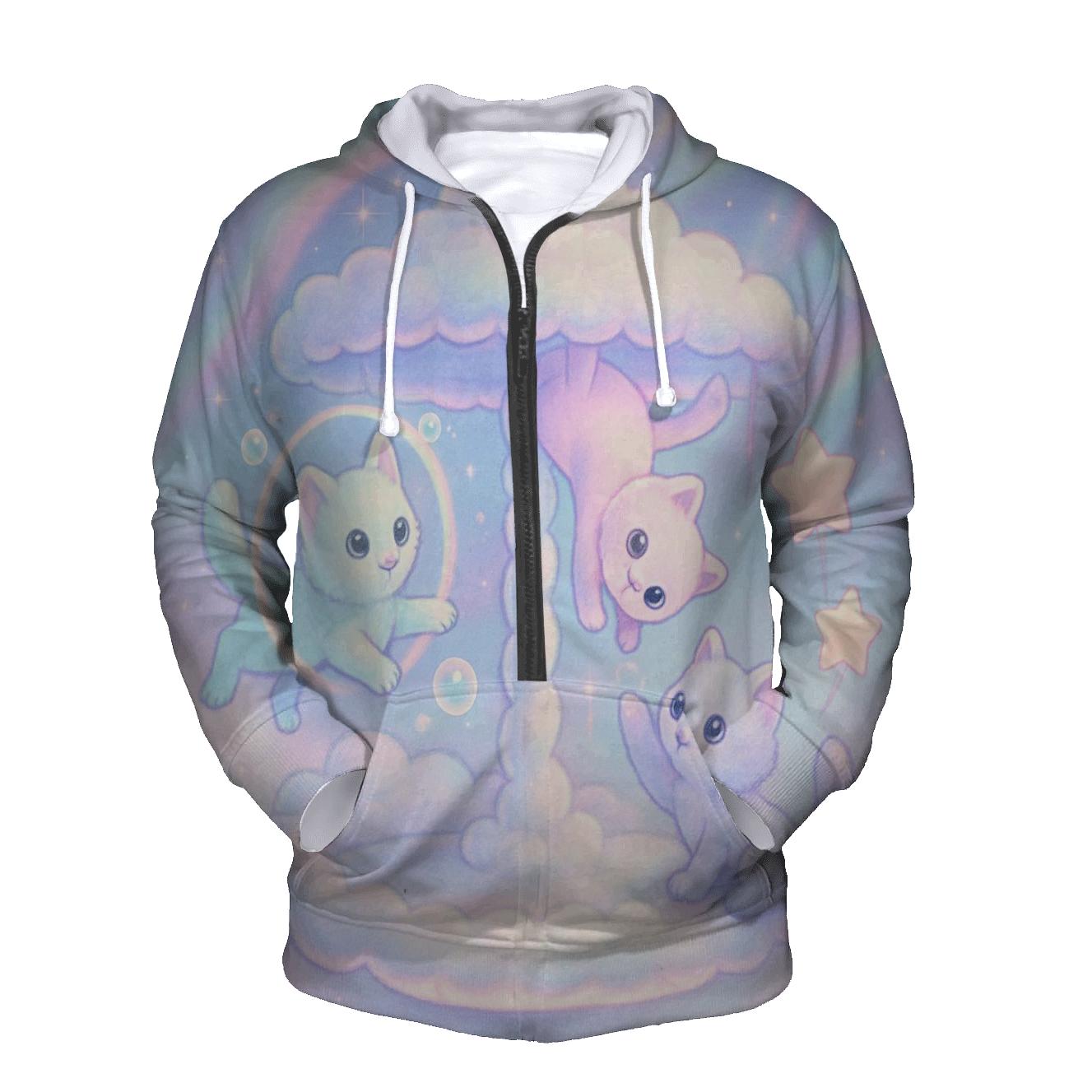 Pastel Carousel Cloud Cats hoodie styles