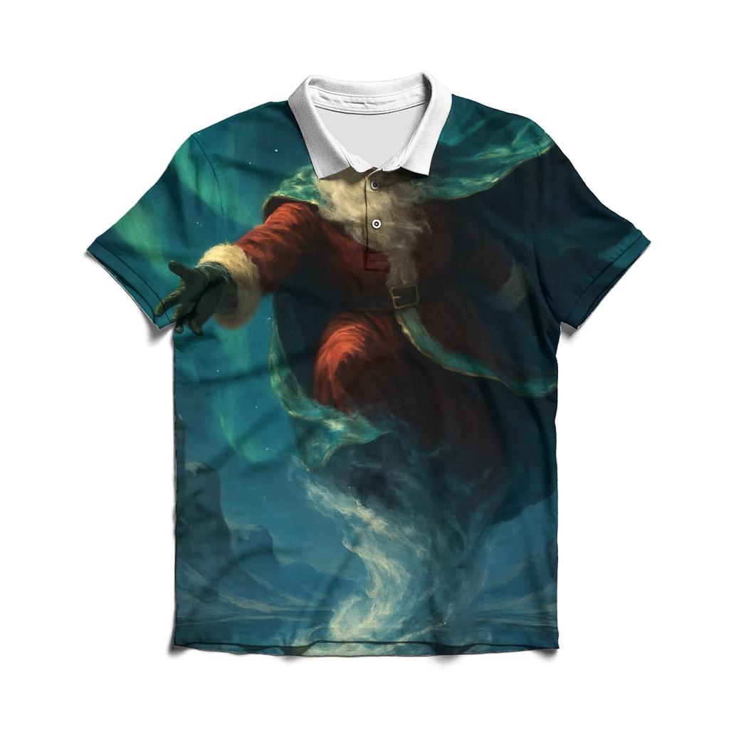 Arctic Aurora Santa Descent designer slim fit polos