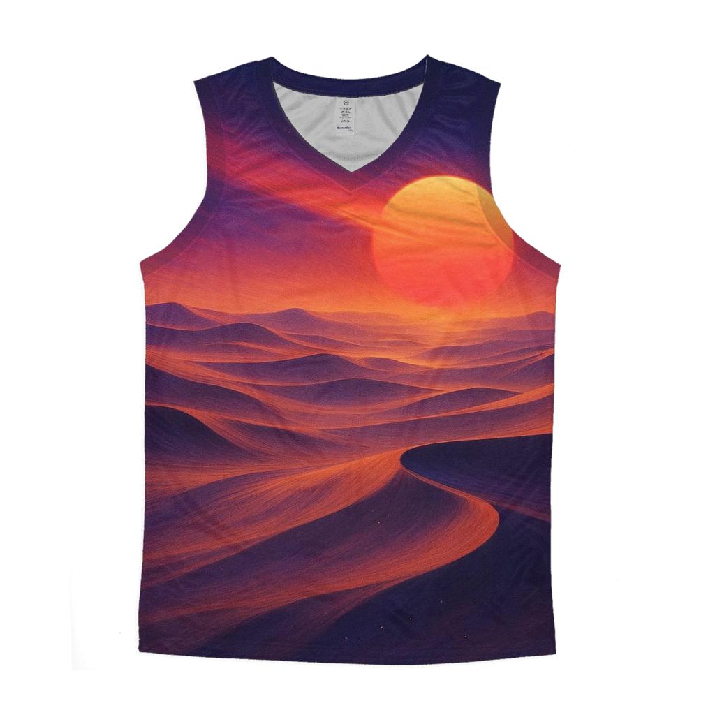 Crimson Dunes And Falling Star Sun designer workout tanks