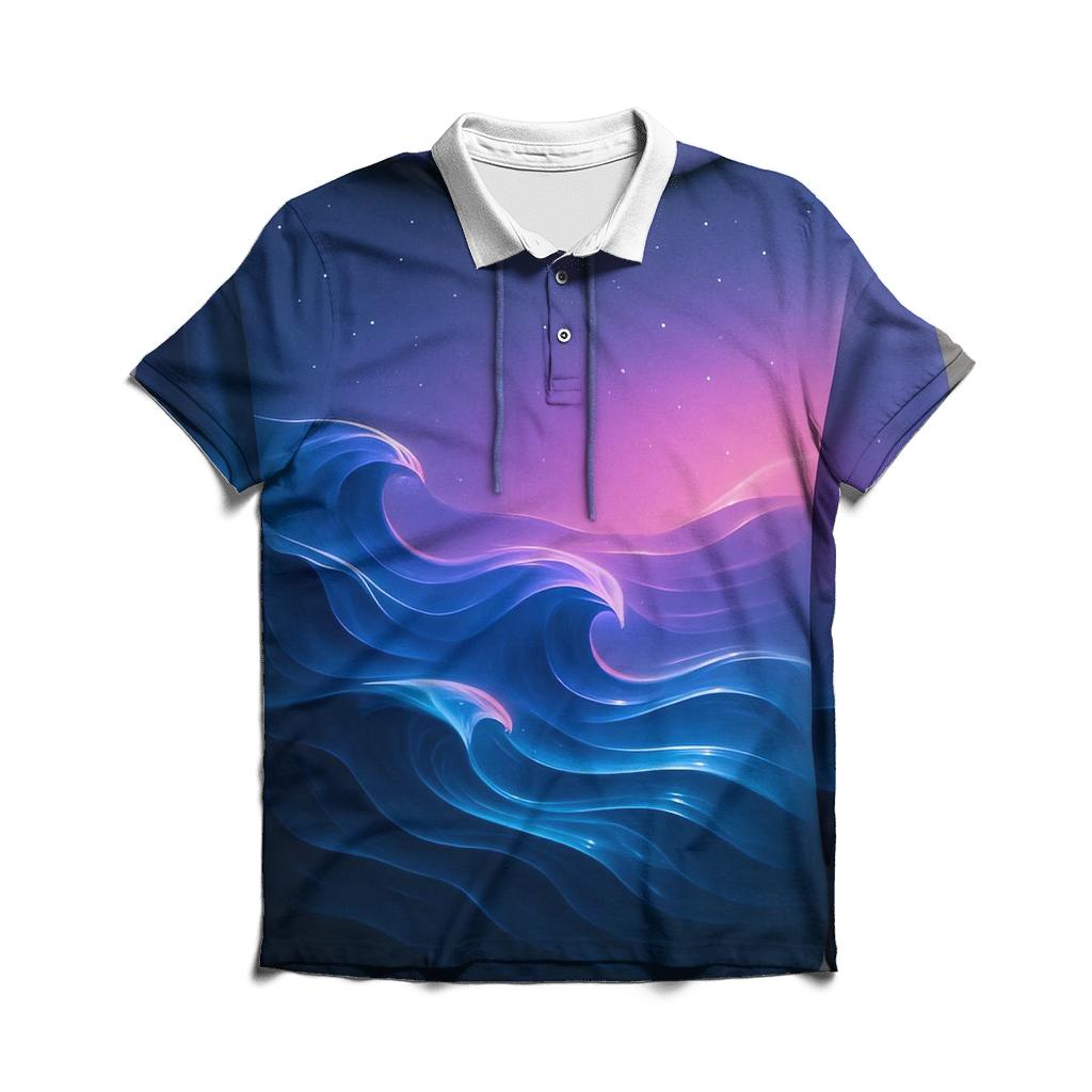 Celestial Tidal Gradient premium cotton polo shirts