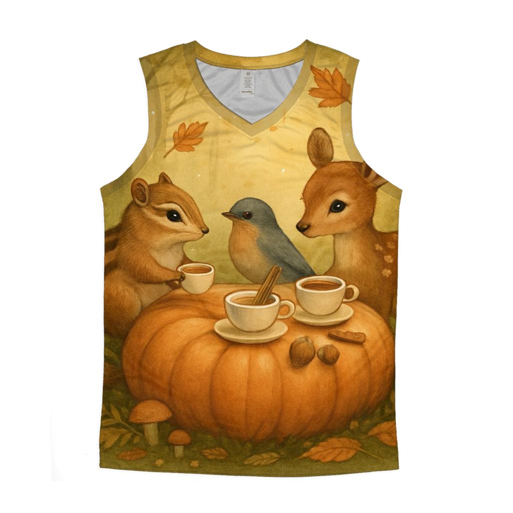 Pumpkin Spice Forest Tea Party custom tank tops