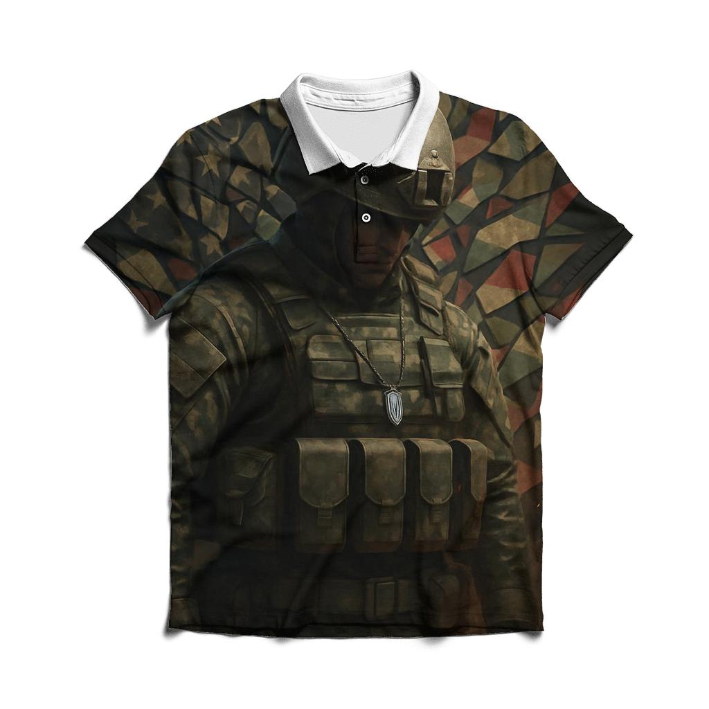 Steel Resolve Camouflage Banner classic pique polos