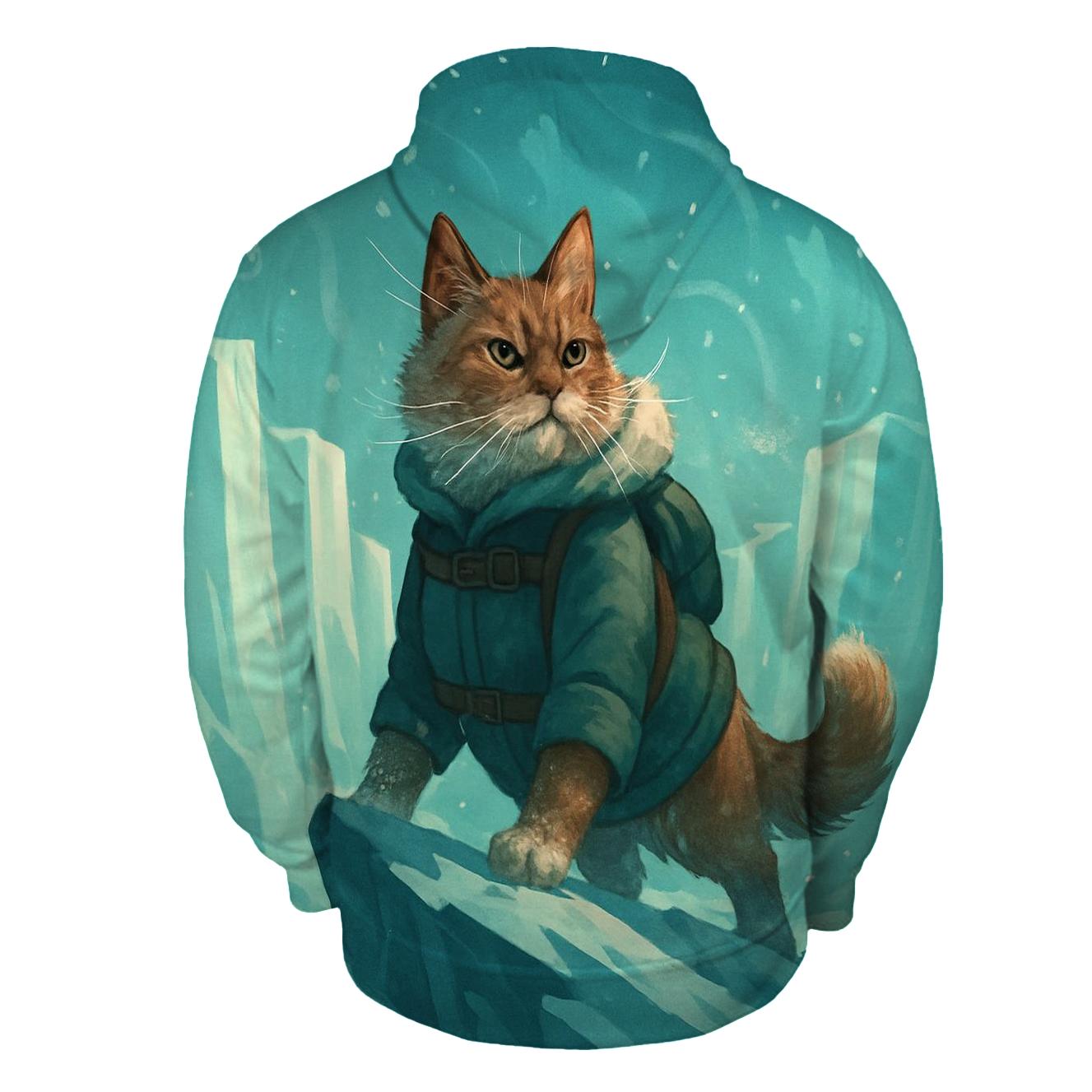 Frostbound Arctic Explorer Cat pullover hoodies