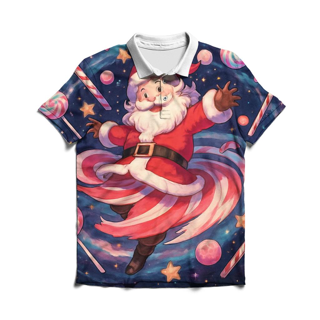 Candy Galaxy Santa Spin personalized polo shirts