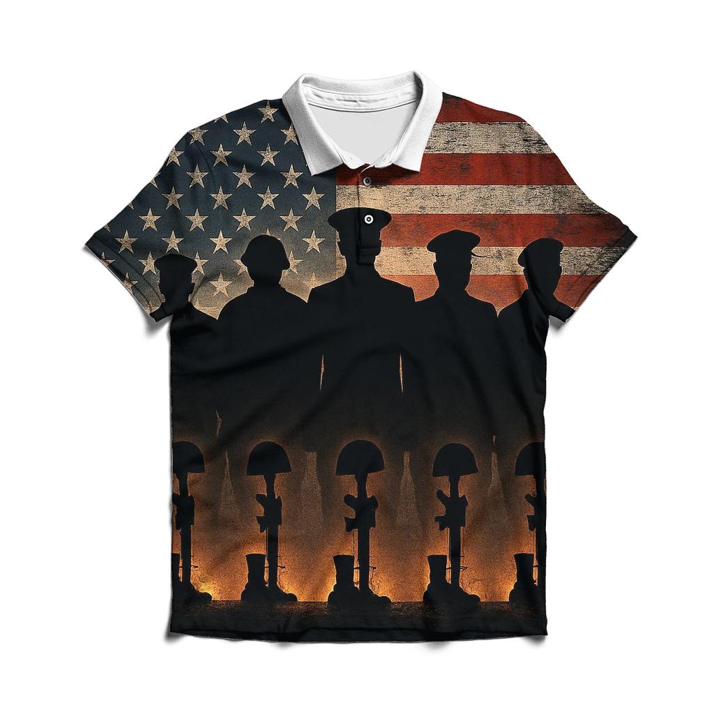 Honor Line Silent Salute branded logo polo shirts