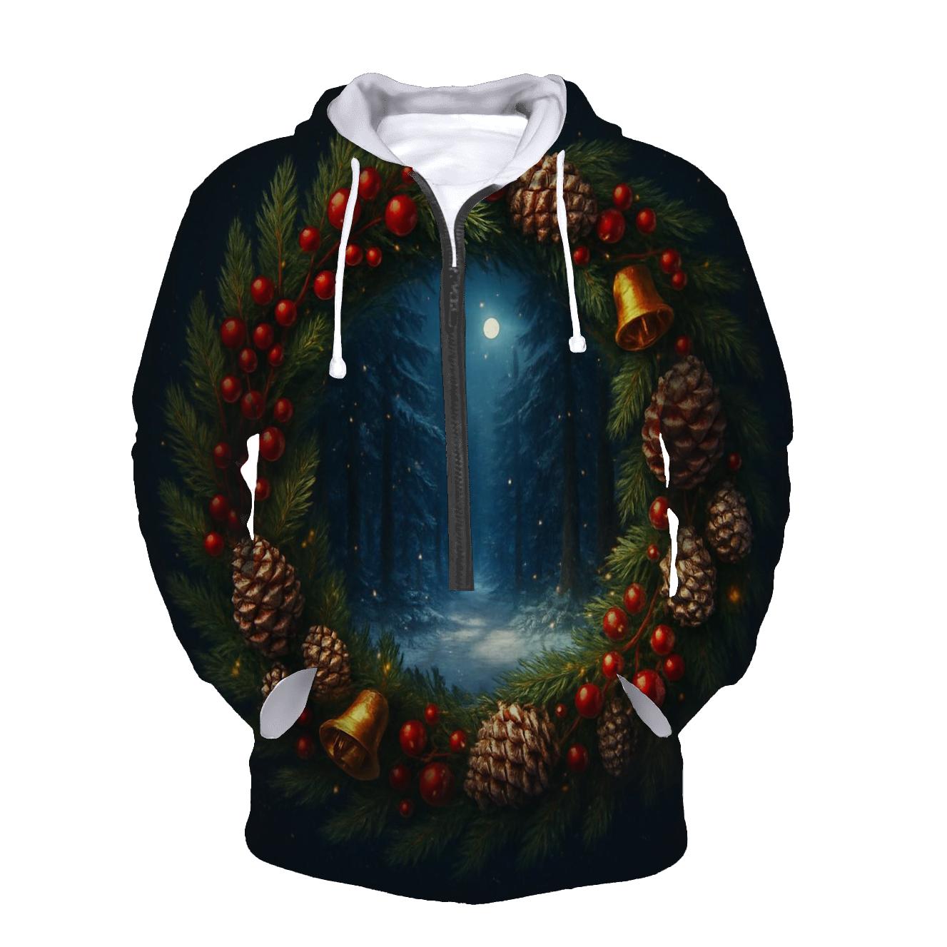 Wreath Portal To Winter Forest designer hoodies
