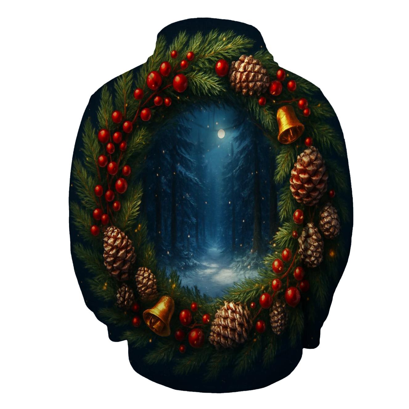 Wreath Portal To Winter Forest designer hoodies