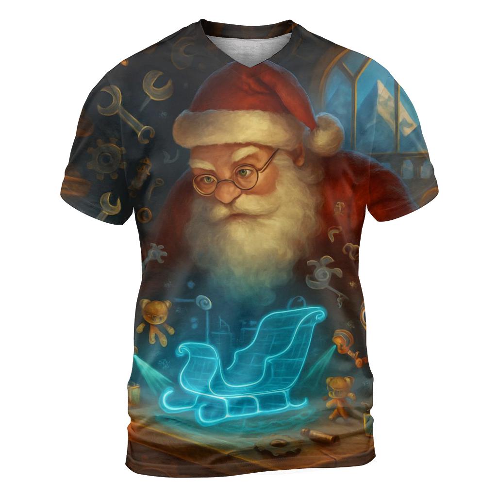Workshop Tech Santa Blueprint custom all-over print shirts