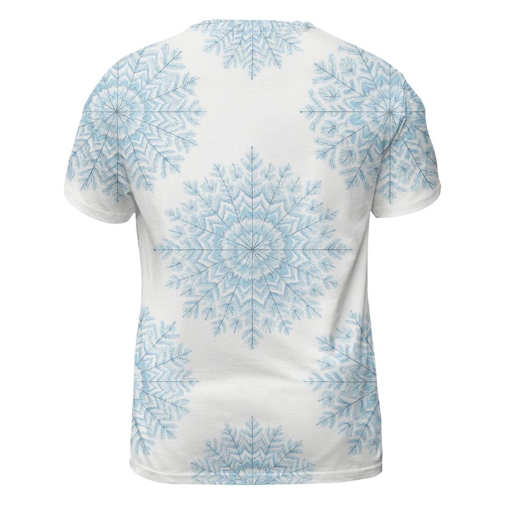 Snowflake Mandala Rings On Soft White artistic all-over print tops