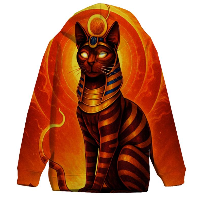 Solar Flare Pharaoh Cat embroidered hoodies