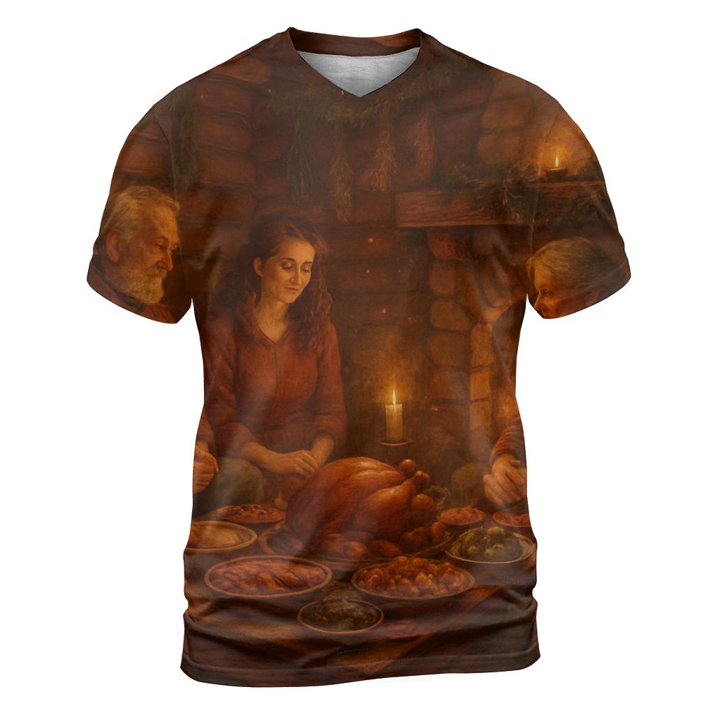 Cozy Cabin Hearthside Gathering creative print fashion shirts