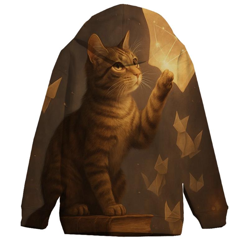 Library Of Floating Pages Cat heavyweight hoodies