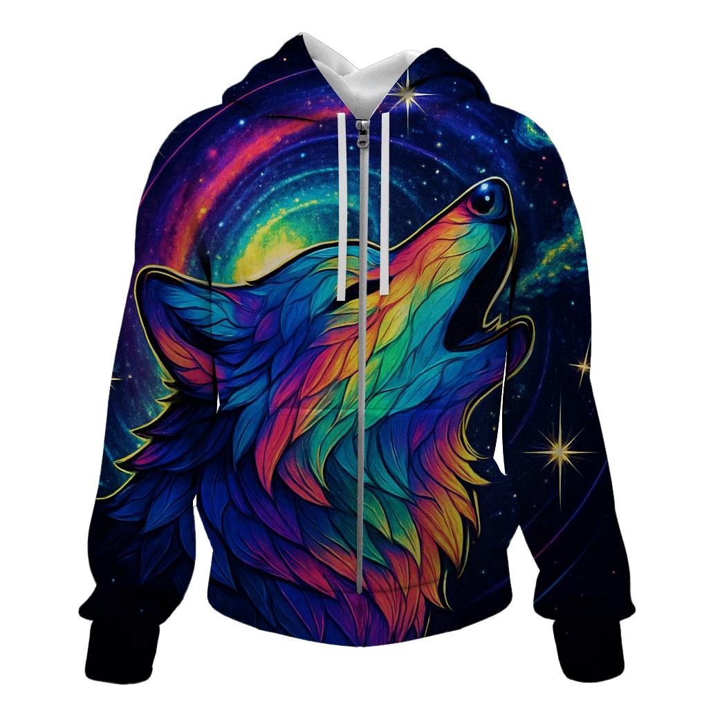 Celestial Echo Wolf heavyweight hoodies