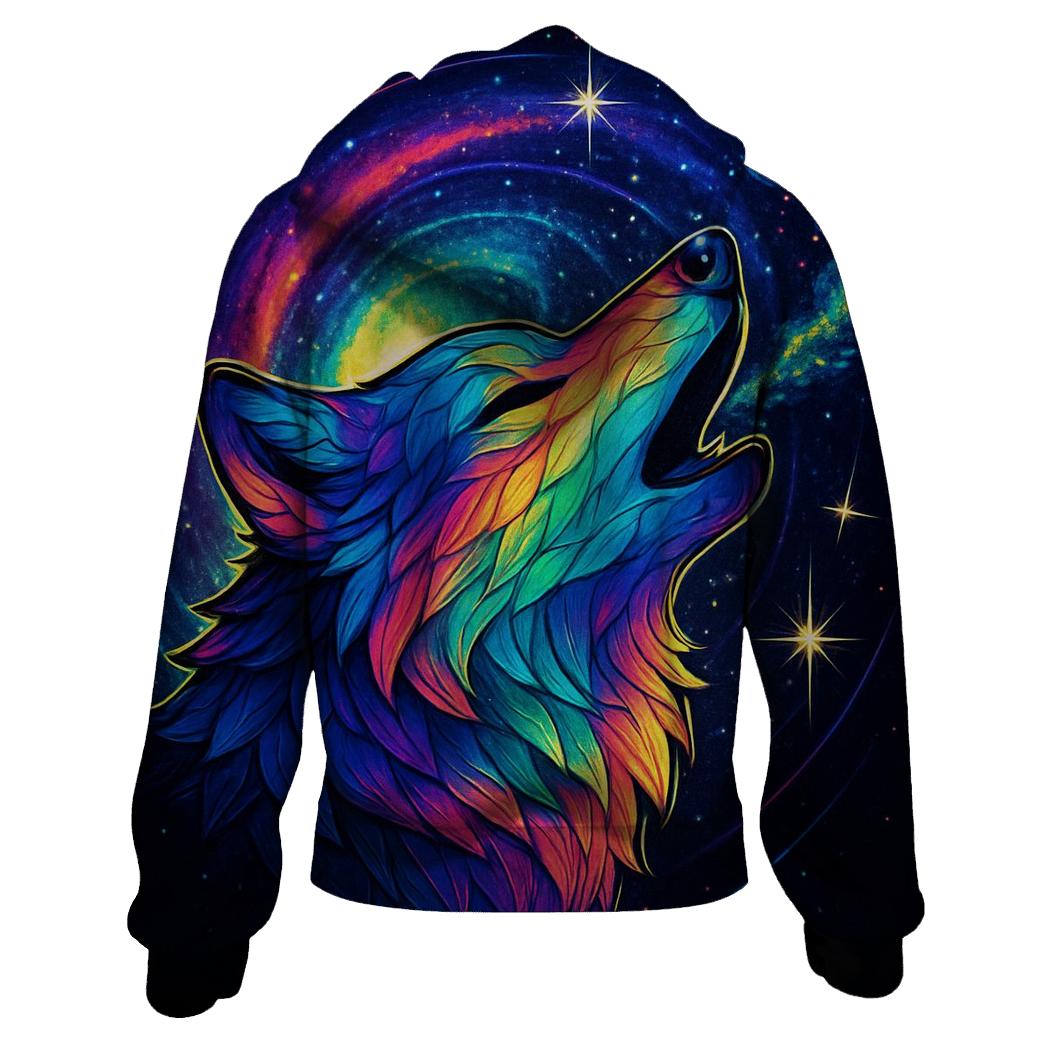 Celestial Echo Wolf heavyweight hoodies