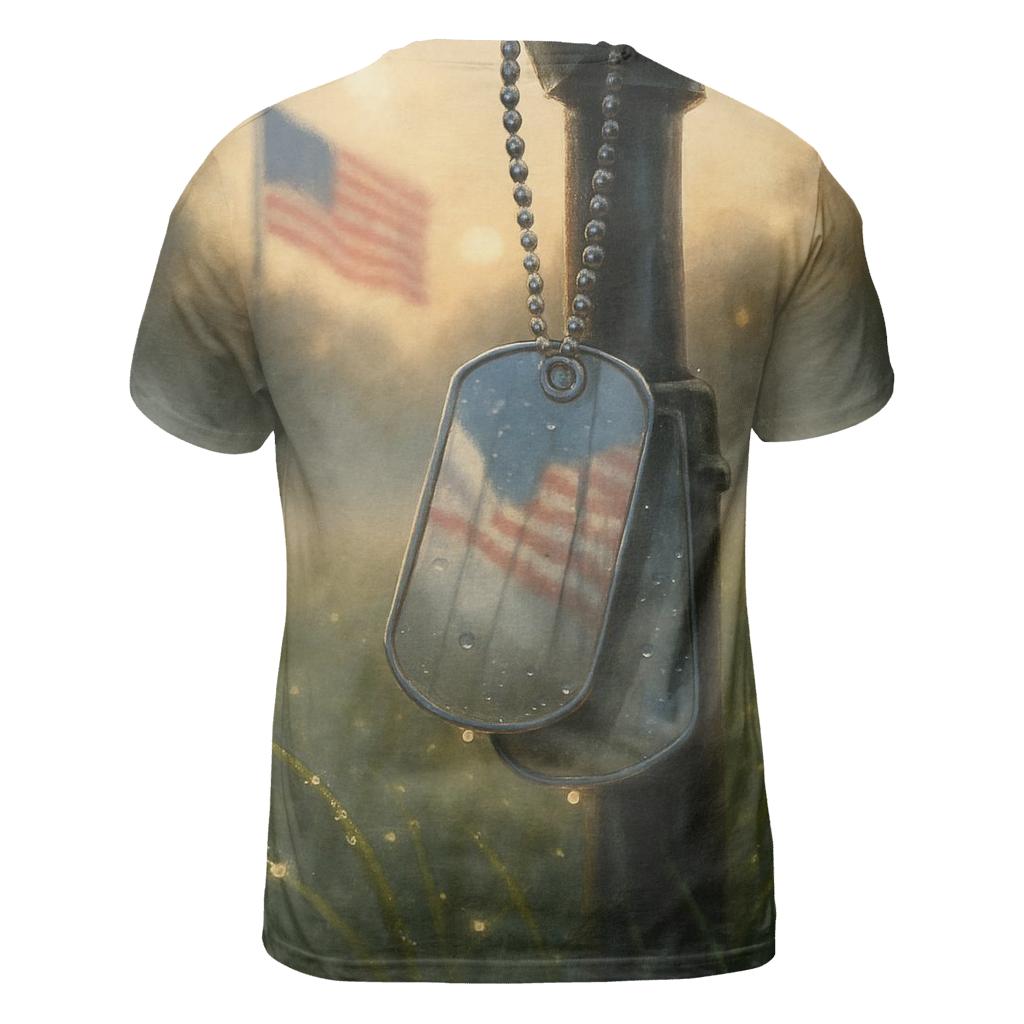Dog Tags In The Dawn Mist artistic all-over print tops