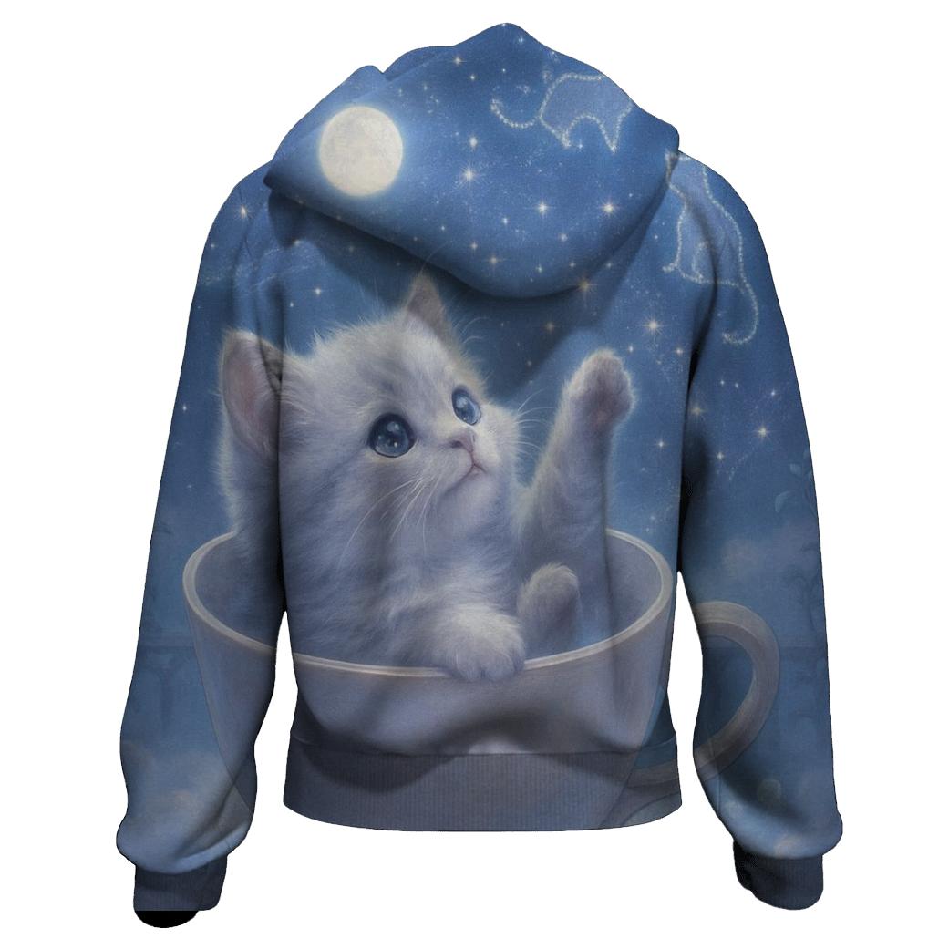 Moonlit Teacup Stargazer Cat hoodie trends