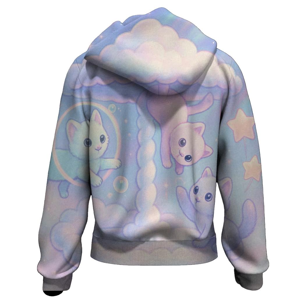 Pastel Carousel Cloud Cats custom hoodies