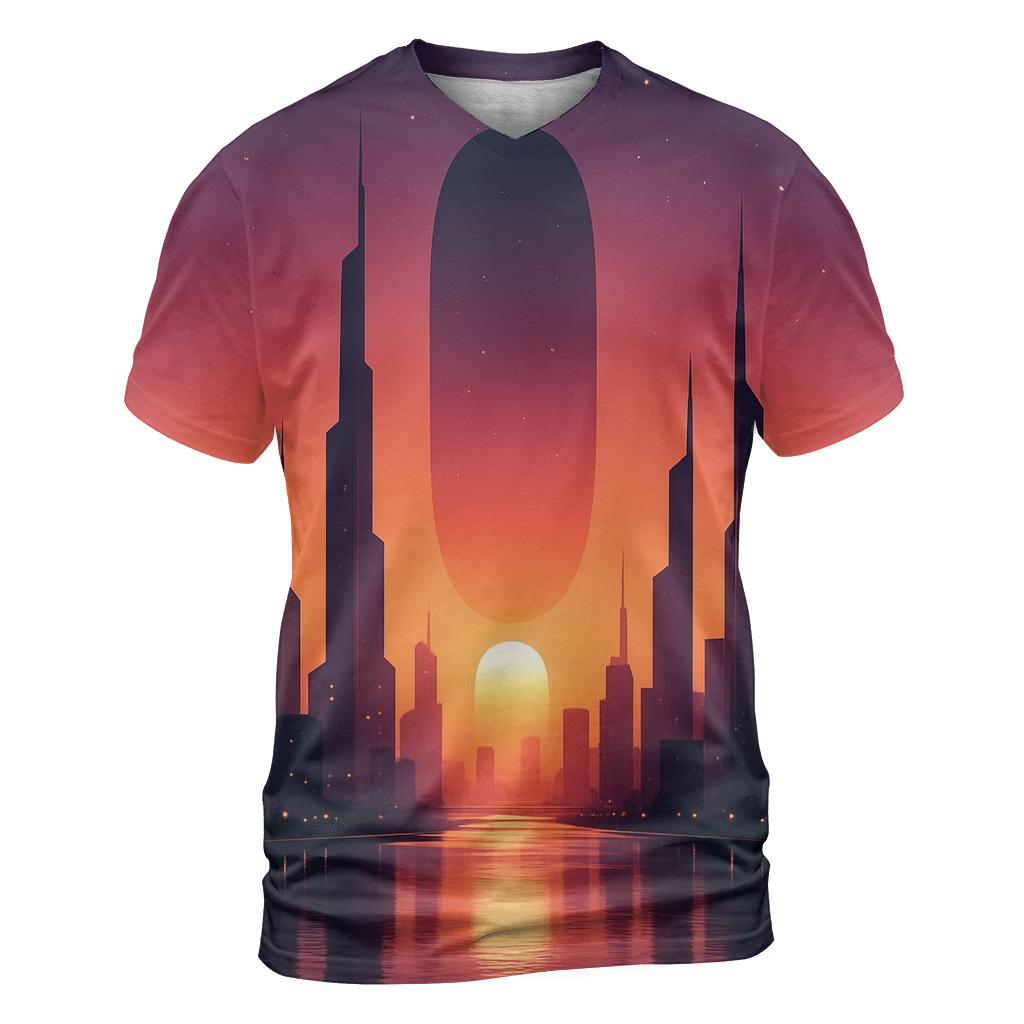 Mirrored City Ember Skyline personalized full print shirts