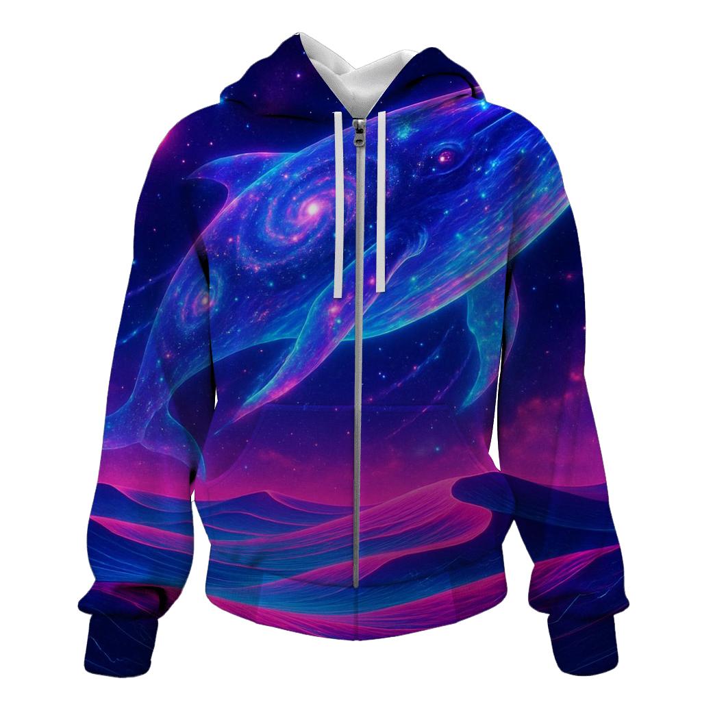 Star Whale Over Neon Dunes heavyweight hoodies