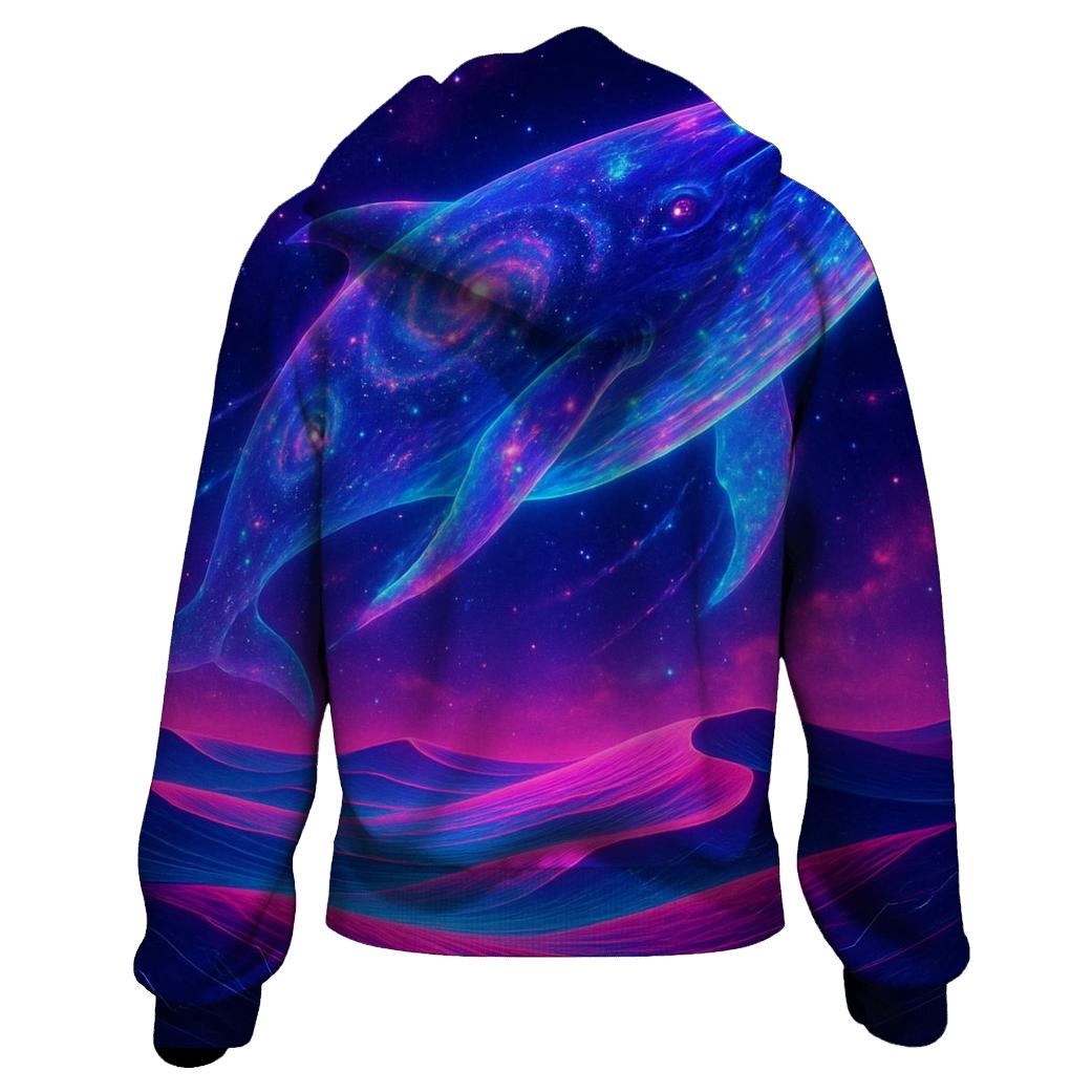 Star Whale Over Neon Dunes heavyweight hoodies