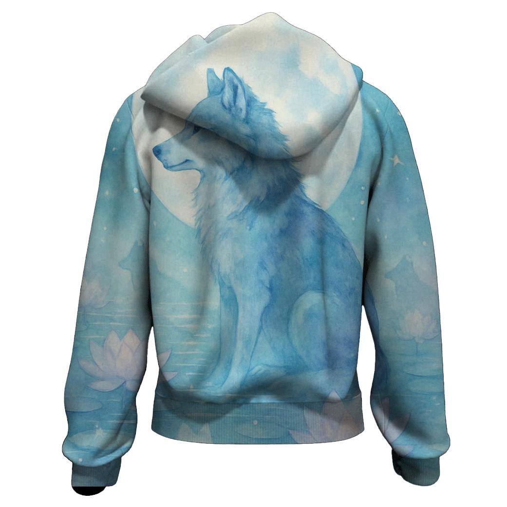 Moonlit Lotus Guardian zip-up hoodies