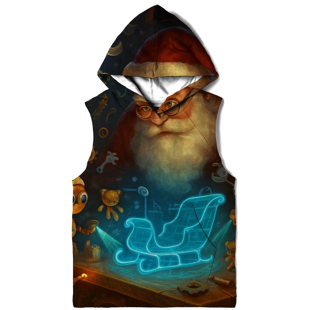 Workshop Tech Santa Blueprint embroidered hoodies