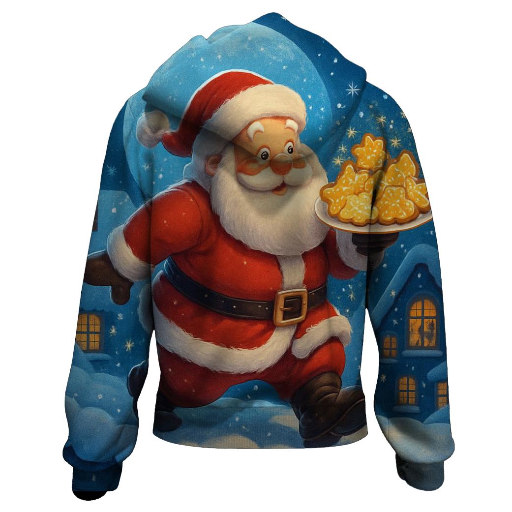 Santa Moonlight Cookie Patrol zip-up hoodies