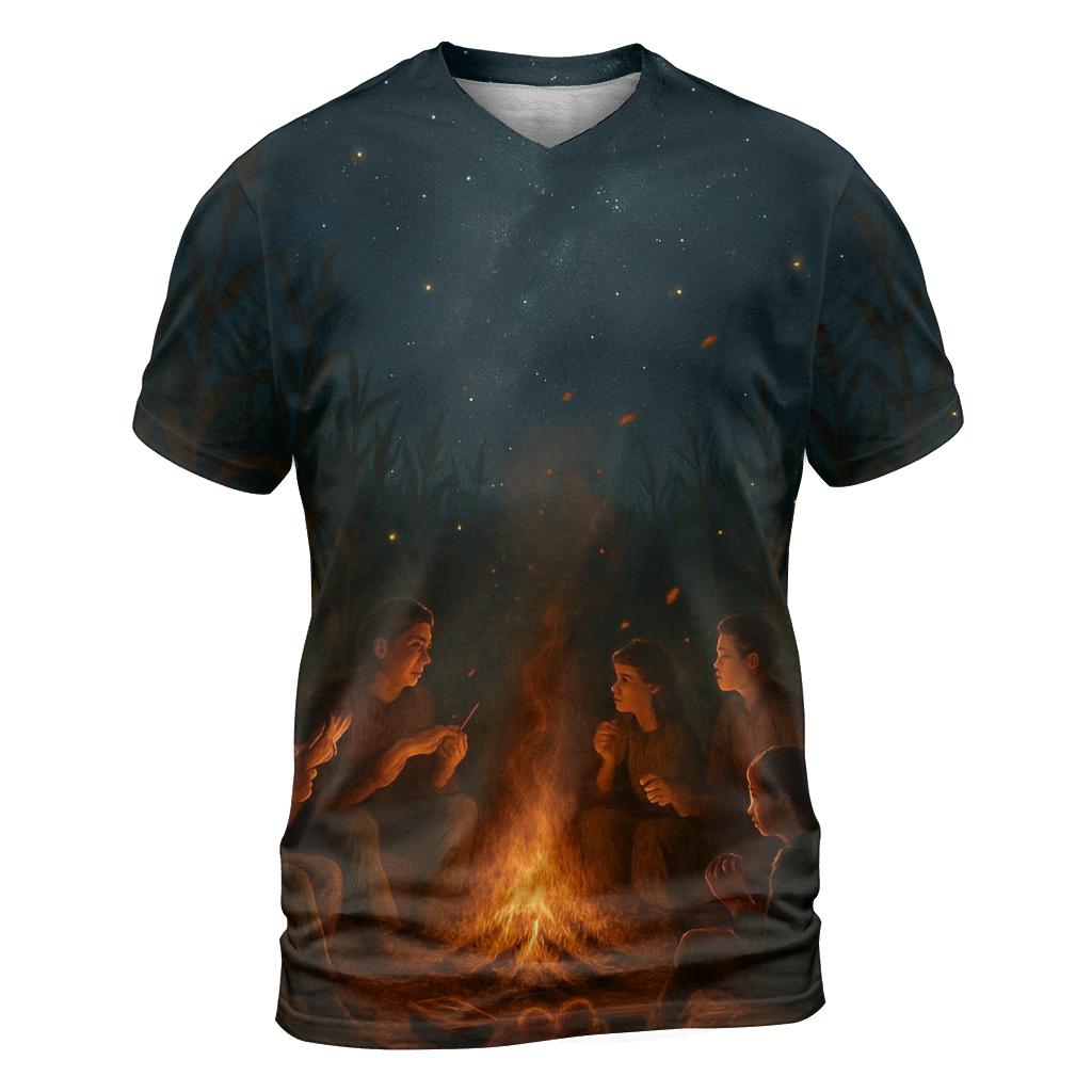 Starlit Cornfield Gratitude Circle statement graphic shirts