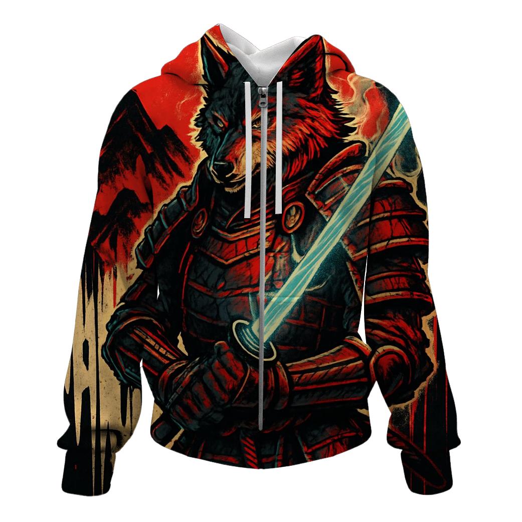 Shadow Samurai Wolf hoodie designs