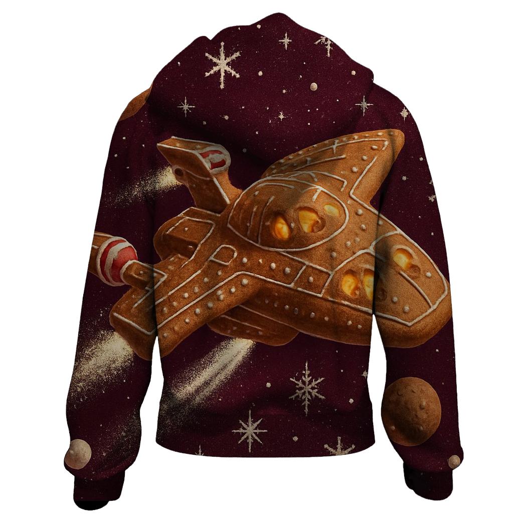 Gingerbread Starship Christmas Voyage premium hoodies