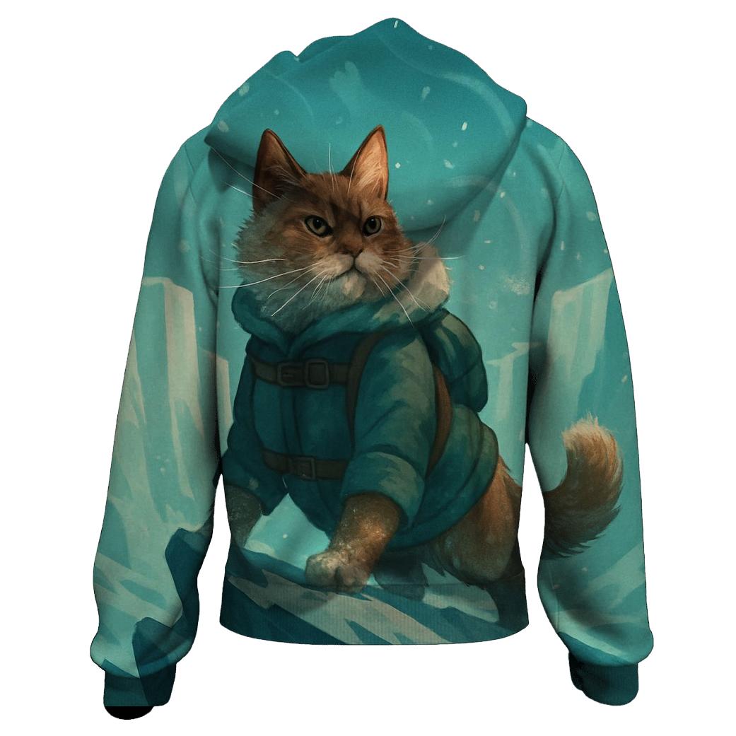Frostbound Arctic Explorer Cat hoodie styles