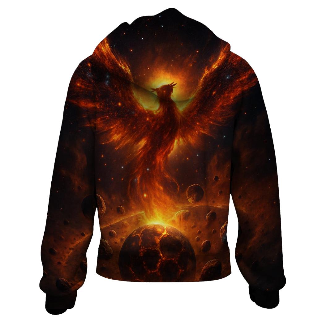 Cosmic Phoenix Rebirth designer hoodies