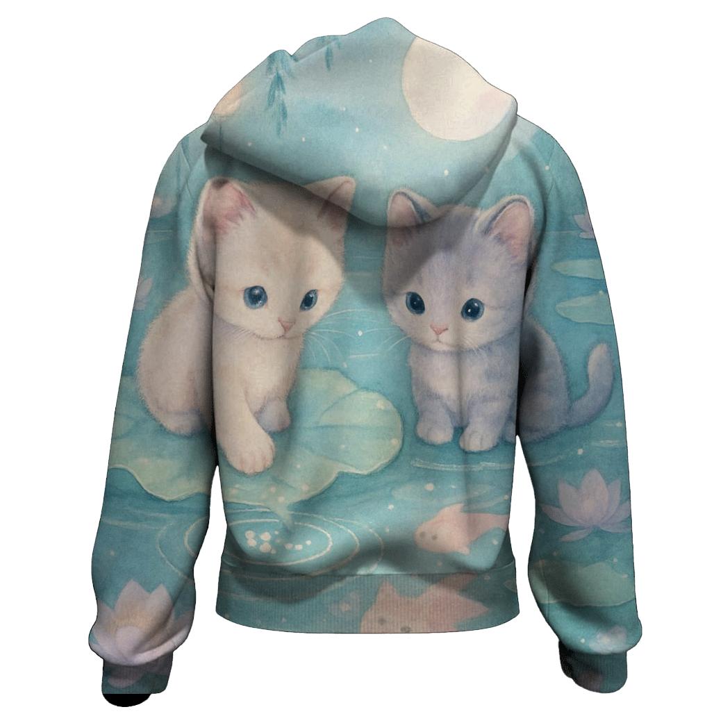 Lotus Pond Moon Whisper Kittens custom hoodies
