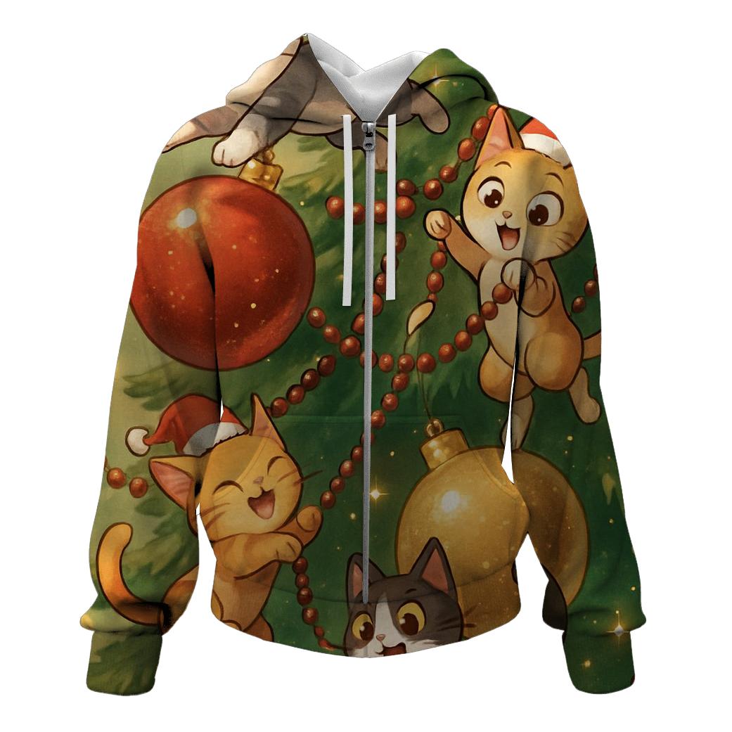 Christmas Cats Ornament Playground lightweight hoodies
