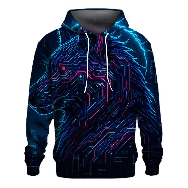 Neon Circuit Alpha graphic hoodies