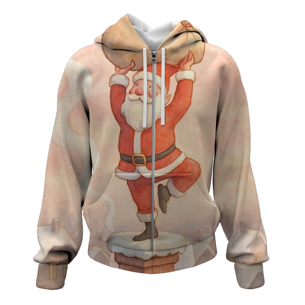 Santa Chimney Yoga Balance pullover hoodies