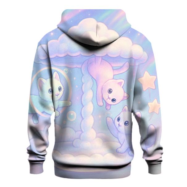 Pastel Carousel Cloud Cats lightweight hoodies