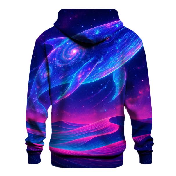 Star Whale Over Neon Dunes printed hoodies